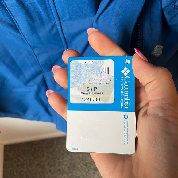 Columbia NWT Men’s Eager Air Interchange Jacket Small Blue - Picture 4 of 6